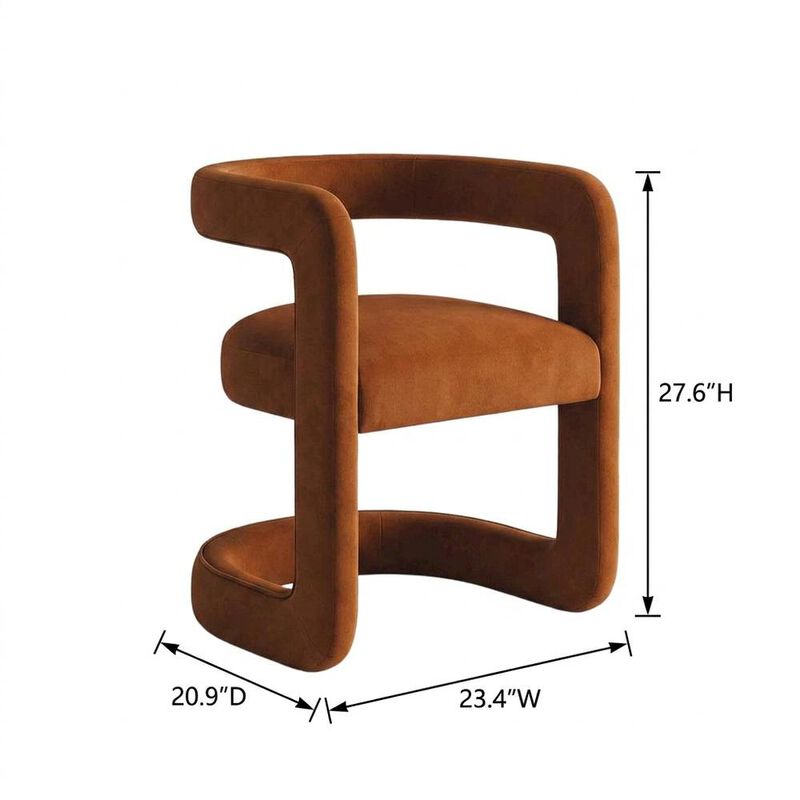 Performance Velvet Barrel Dining Chair with Arms, Cadet Blue image number 2