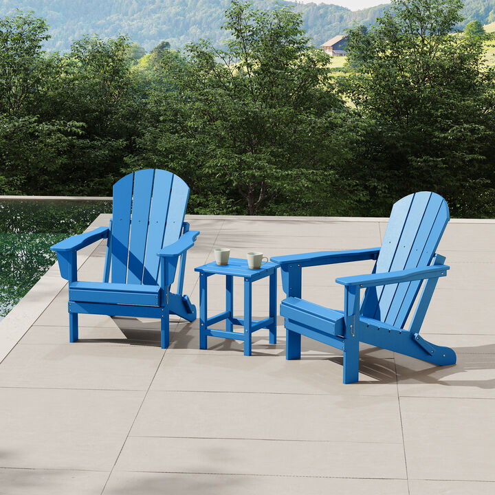 WestinTrends 3-Piece set Outdoor / Patio Poly Adirondack chair set with a side table ( 2 seater )