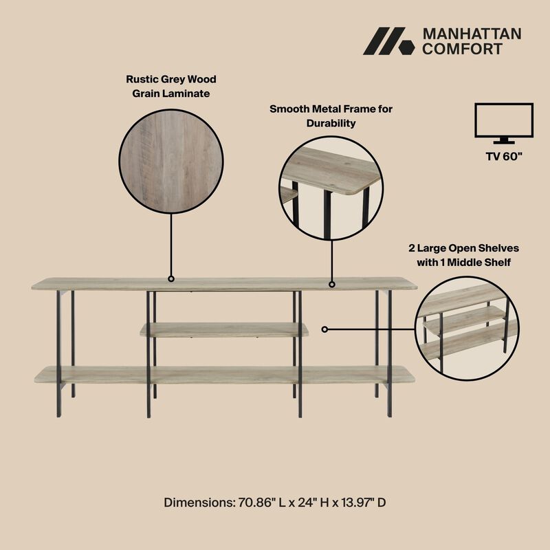 Celine Large Gray Console Table