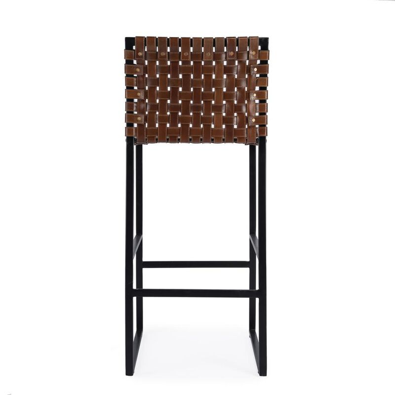 Butler Specialty Urban Woven Leather 30 Barstool, Medium Brown