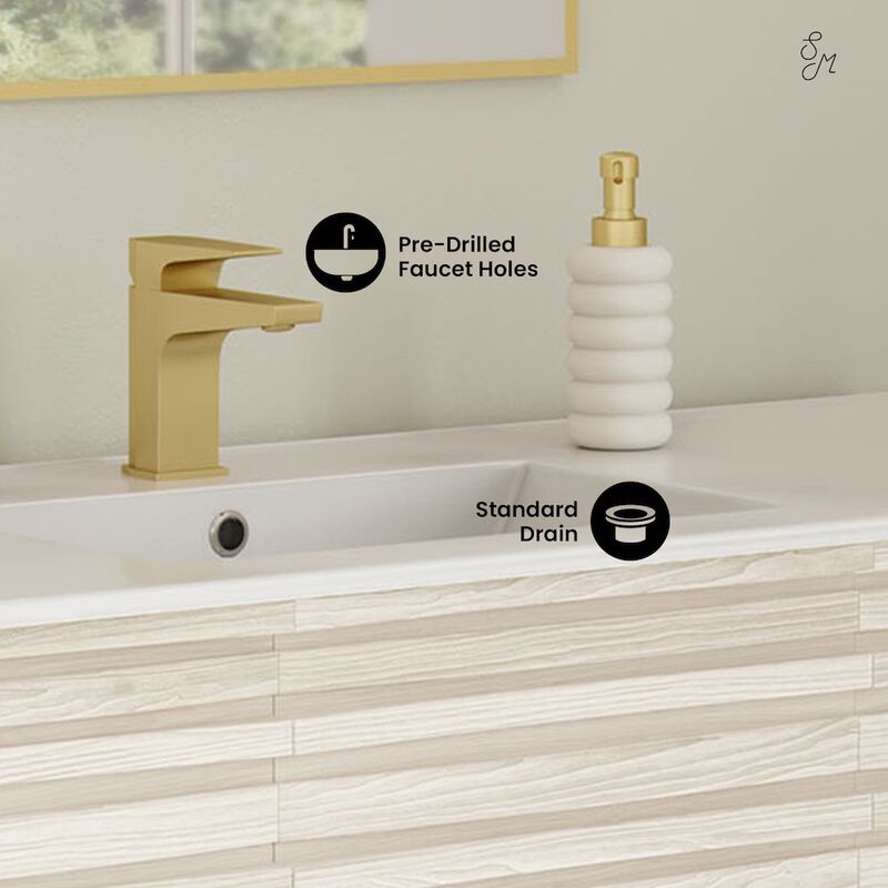 Cascade 48" Freestanding Bathroom Vanity in White Oak with Double Basin Sink Top image number 6