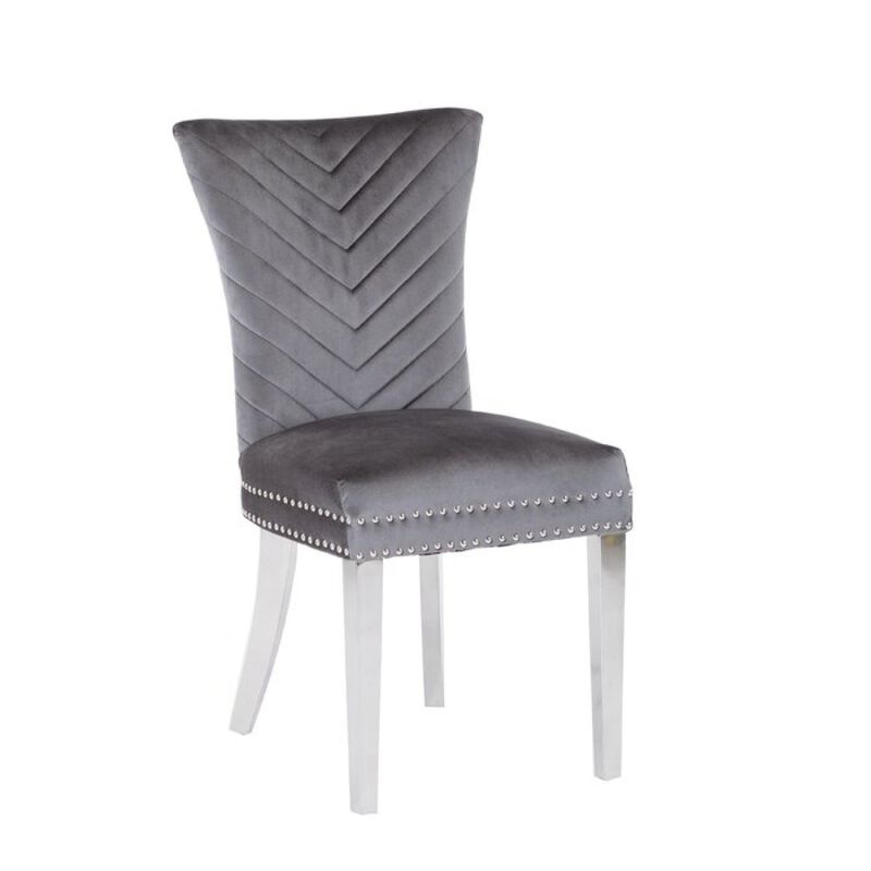 Eva 2 Piece Dining Chairs Finished with Velvet Fabric