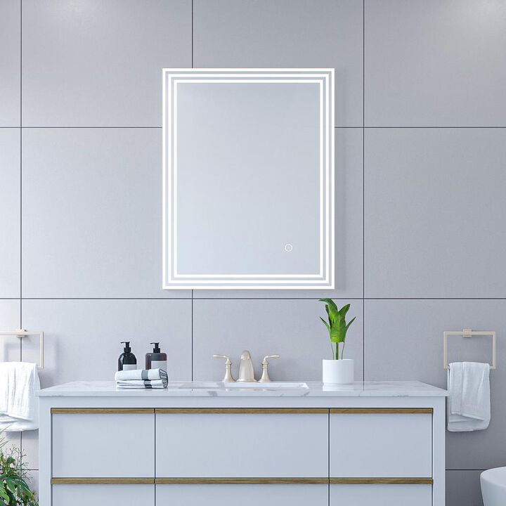 Altair Livorno 24” Rectangle Frameless Modern LED Bathroom Vanity Mirror