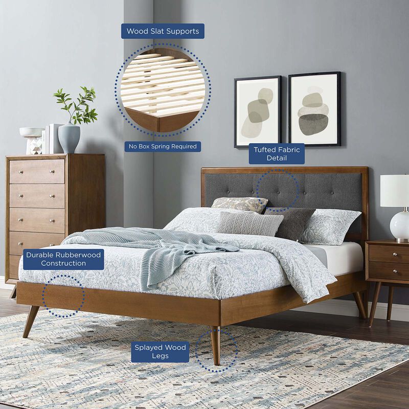 Modway - Willow Full Wood Platform Bed with Splayed Legs image number 9