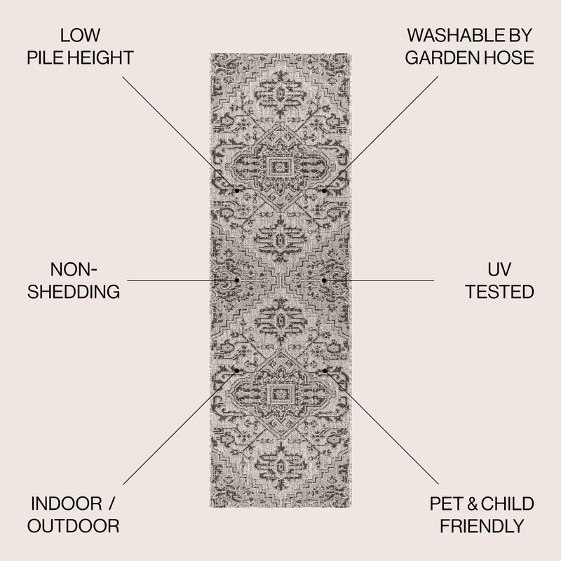 Estrella Bohemian Medallion Textured Weave Indoor/Outdoor Area Rug