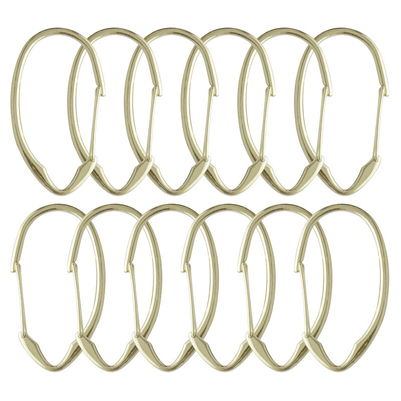 Zinc Shower Curtain Hooks, Set of 12 image number 3