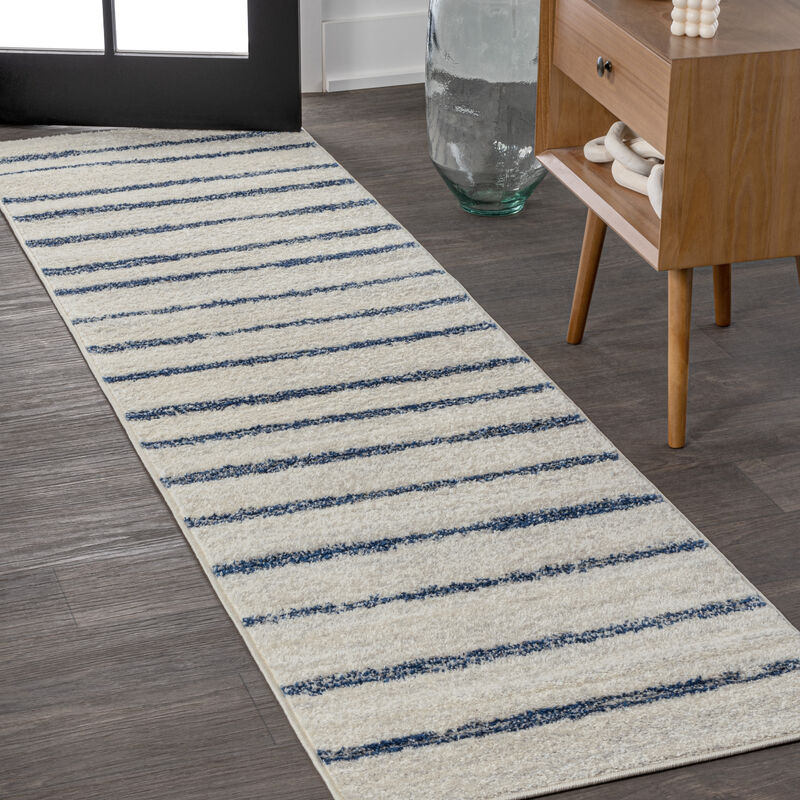 Williamsburg Minimalist Stripe Cream/Black 8 ft. x 10 ft. Area Rug