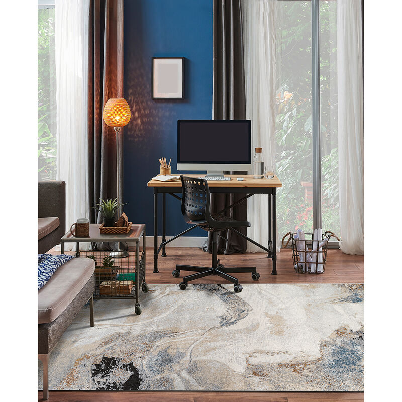 World Rug Gallery Neutral Desert Drift Area Rug for Living Room, Entryway, or Family Spaces &ndash; Easy to Clean and Comfortable Underfoot image number 1