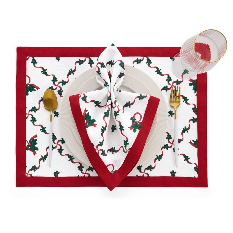 Linen Placemats - Holly Ribbon image number 2