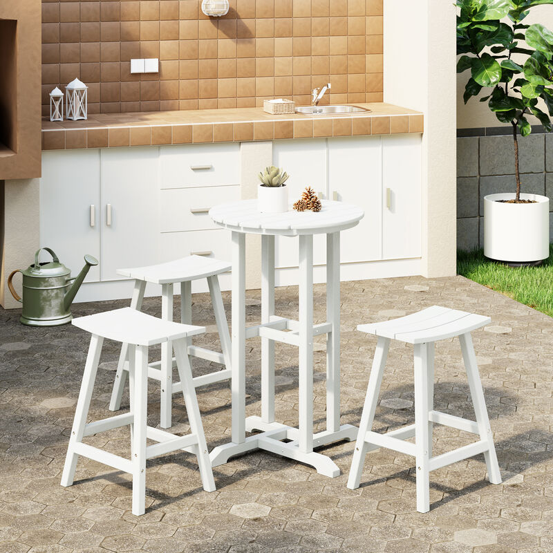 WestinTrends Outdoor Patio Counter Height Bar Stools Bistro Bar Table 4-Piece Set image number 1