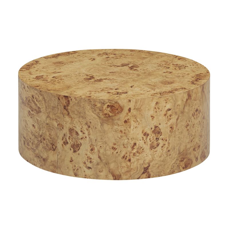 Fig Natural Burl Drum Coffee Table image number 3