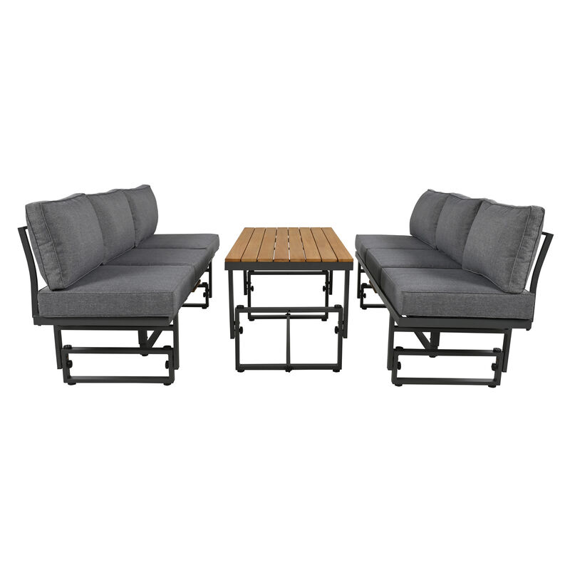 Merax Modern Multi-Functional Outdoor Sectional Sofa Set