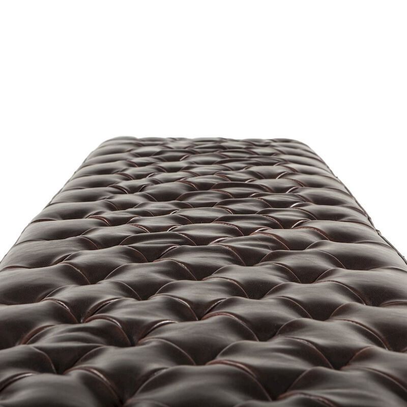 World Interiors Arabella 59" Bench in Brown Leather image number 2