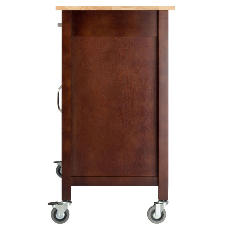 Mabel Utility Kitchen Cart, Walnut and Natural