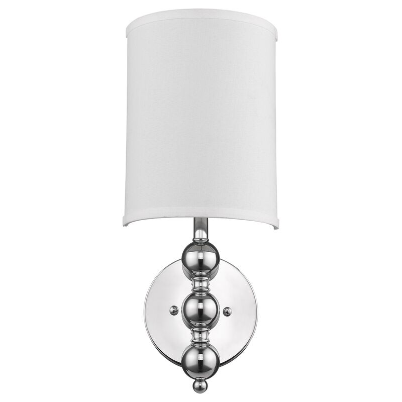 Hivvago Silver Chrome Wall Light with Linen Fabric Shade