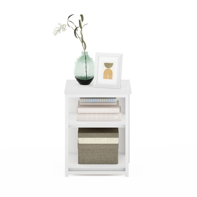 Furinno Camnus Modern Living End Table, Solid White
