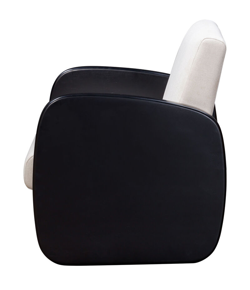 Modern Linen Upholstered Arm Chair with Solid Wood Frame for Living Room