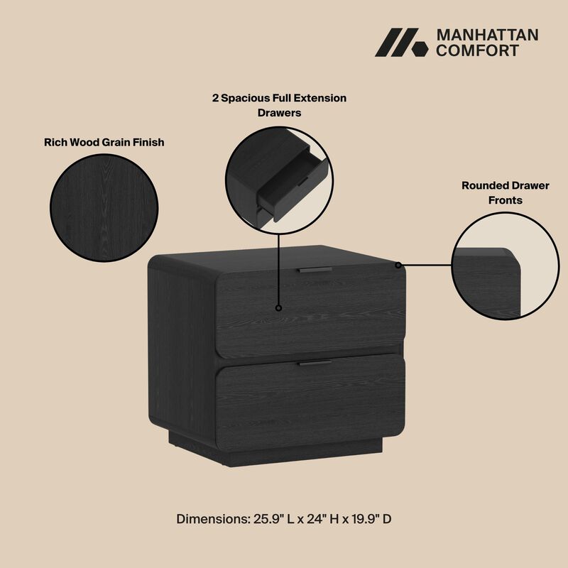 Chrystie Black Nightstand