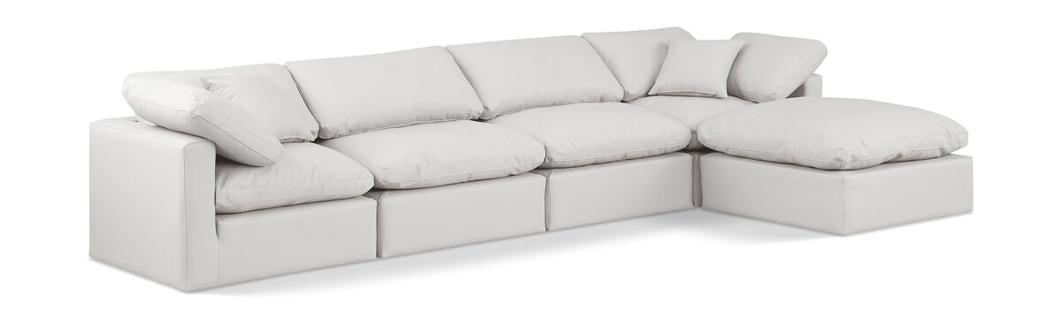 Meridian Furniture Indulge Cream Vegan Leather Modular Sectional