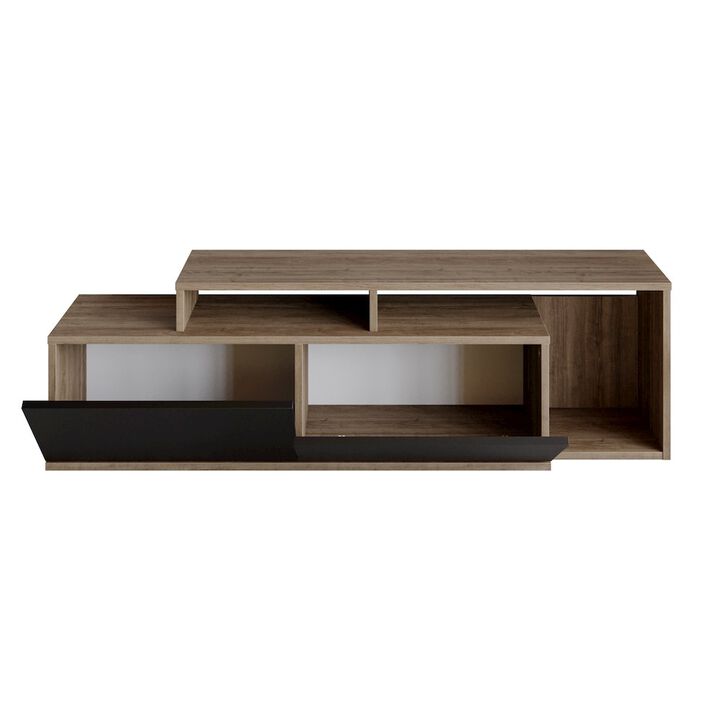 Decorotika Nexera 47 Tv Stand - Walnut & Black