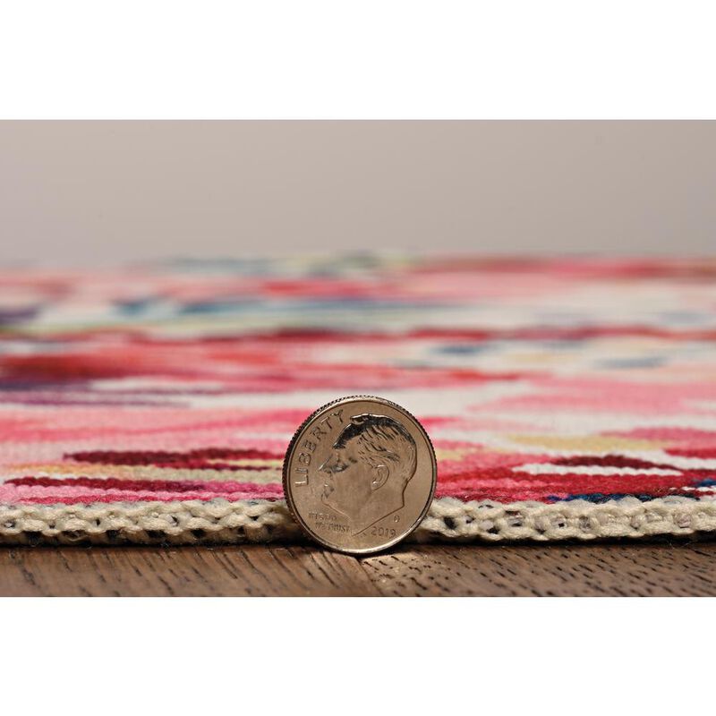 Linon Washable Julian Raspberry/Ivory, Rug