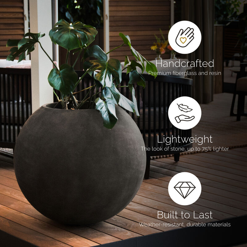 COSAPOTS Orbo Globe Sphere Planter - Fiberglass Indoor/Outdoor and Weather-Resistant Round Planter