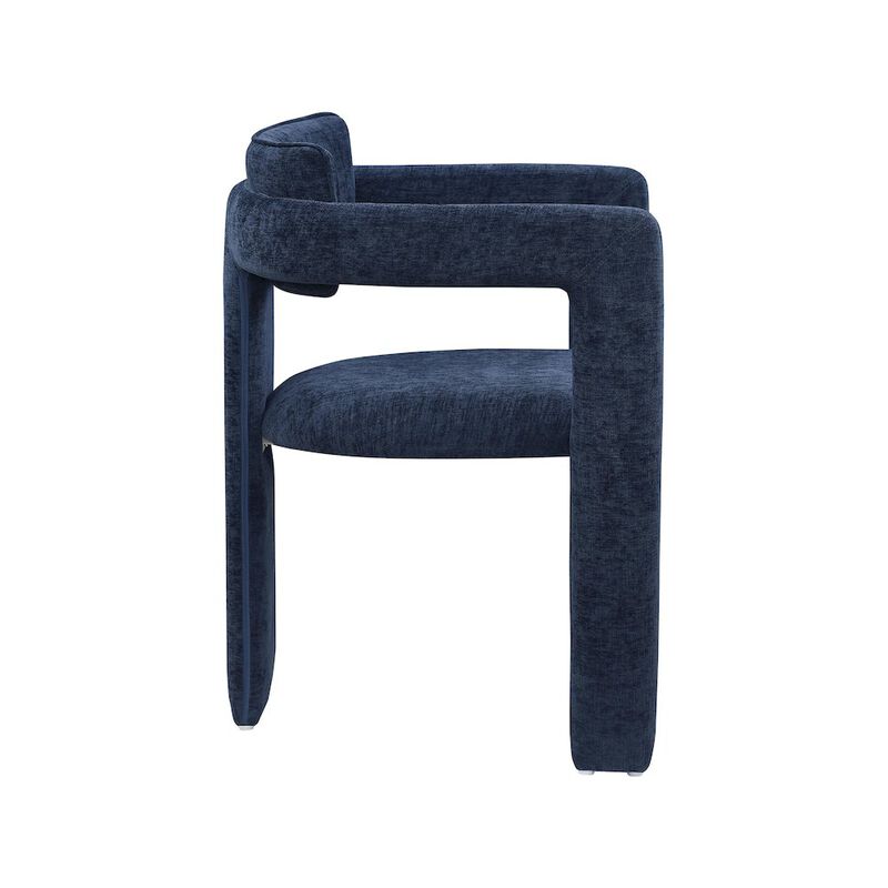 Meridian Furniture Brenda Navy Chenille Fabric Dining Chair, Set of 2