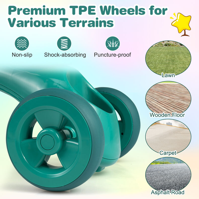 Toddler 3-Wheel Tricycle with Front Basket, Bell and Steering Control image number 4