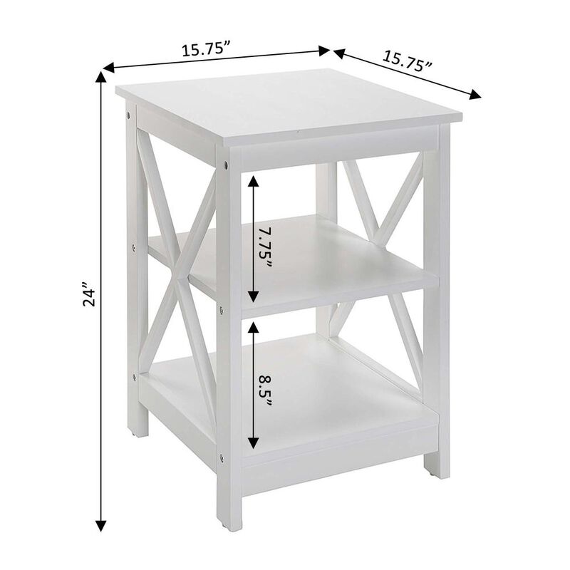 Convience Concept, Inc. Oxford End Table with Shelves White