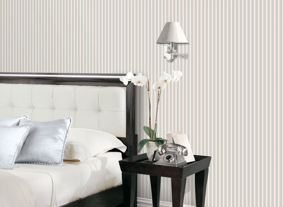 Smart Stripes 2 Butchers Stripe Silver Grey Wallpaper G67542
