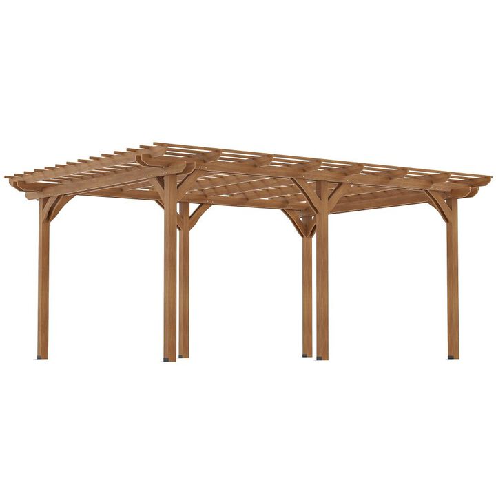 Hivvago 12x16 Backyard Wood Pergola Structure with Trellis