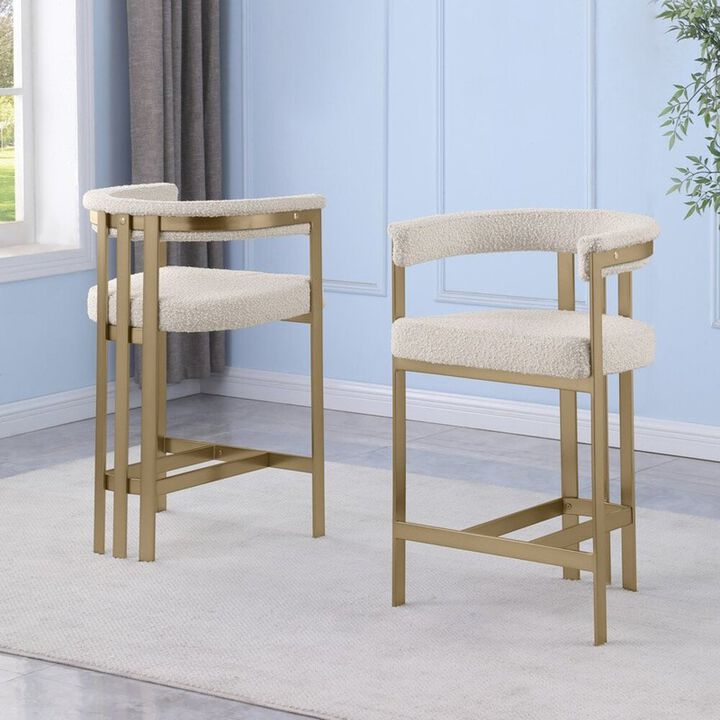 Best Quality Furniture Glam gatsby Cream counter height chairs- Set of 2