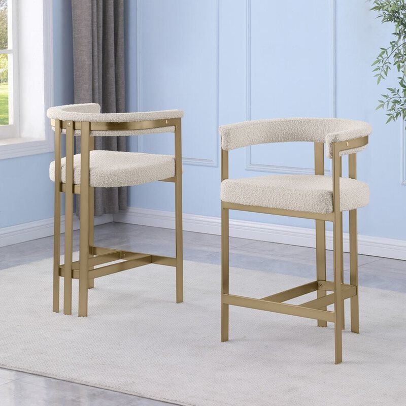 Best Quality Furniture Glam gatsby Cream counter height chairs- Set of 2