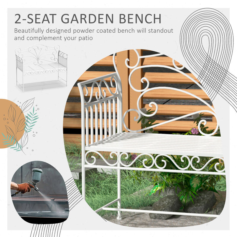 Hivvago 43" Outdoor Garden Bench with Armrests image number 3