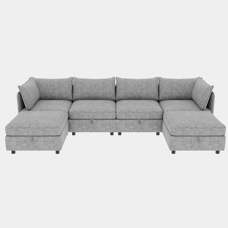 Fegfob U‑Shaped Chenille Sectional Sofa image number 0