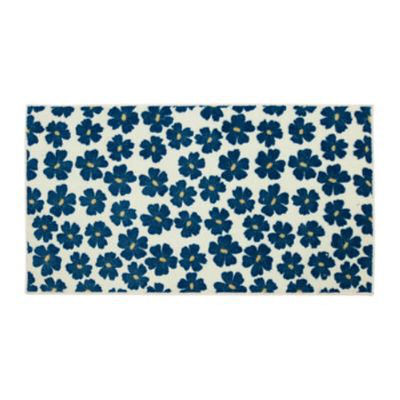 Simple Floral Navy 2' x 3' 9" Kitchen Mat image number 1