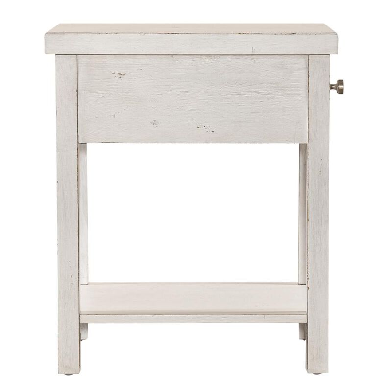 Liberty Furniture Modern Farmhouse Drawer Chair Side Table in Dusty w/ Heavy Distressing image number 8