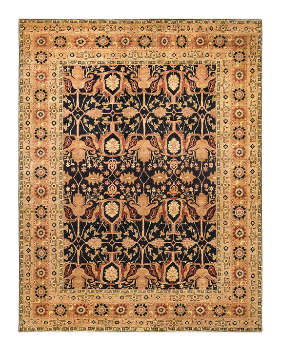 Eclectic, One-of-a-Kind Hand-Knotted Area Rug  - Black, 9' 3" x 11' 9"