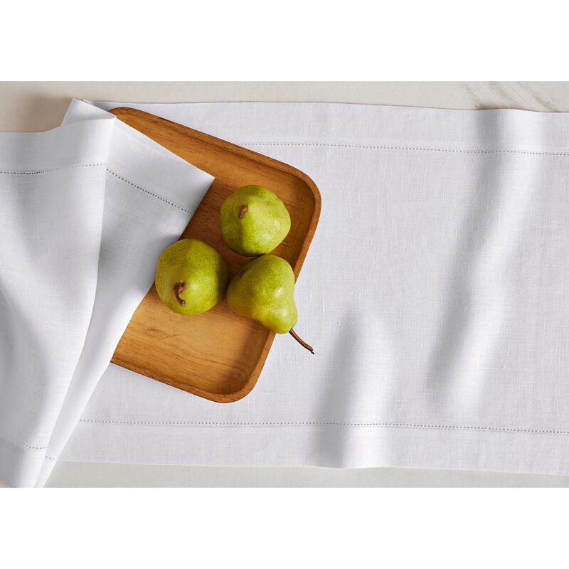 Solino Home 100% Pure Linen Table Runner - Sonoma Hemstitch