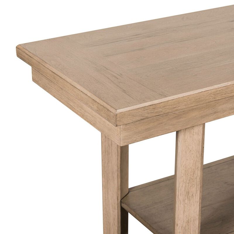 Liberty Furniture Living Room Sofa Table Center Trestle Display Shelf - Barley Buff Birch Wood image number 6