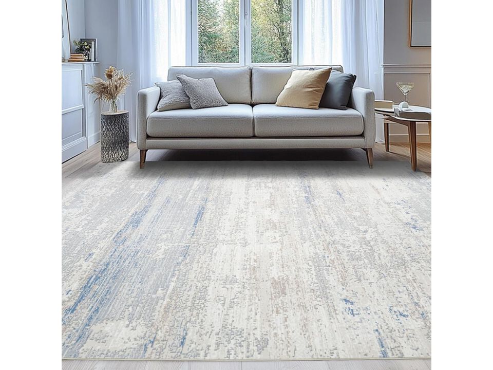 Neutral Modern Abstract Washable Area Rug 8 by 10 Non Slip Soft Living Room Rugs