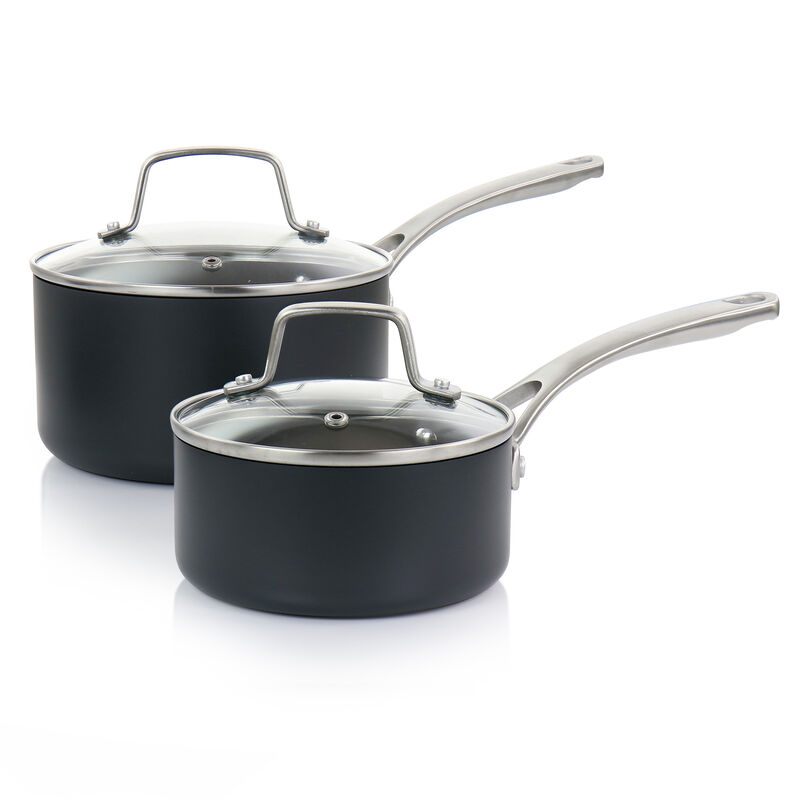Martha Stewart 10 Piece Nonstick Hard Aluminum Cookware Set in Matte Black