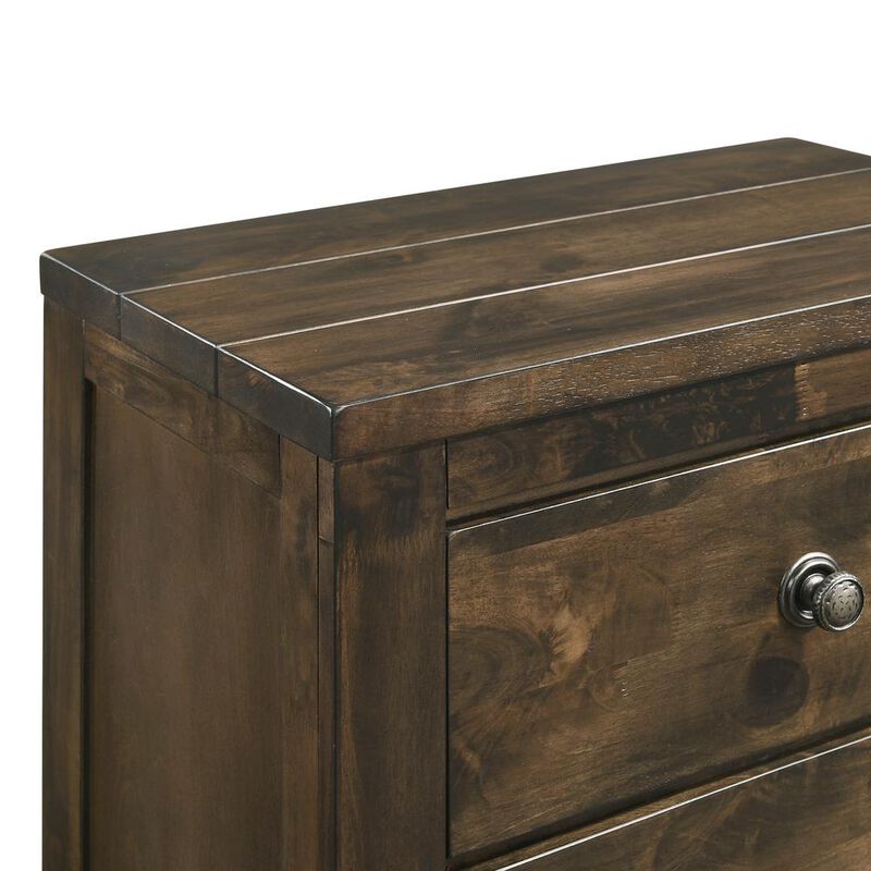 New Classic Furniture Furniture Blue Ridge Solid Wood Bedroom Nightstand in Rustic Gray image number 3