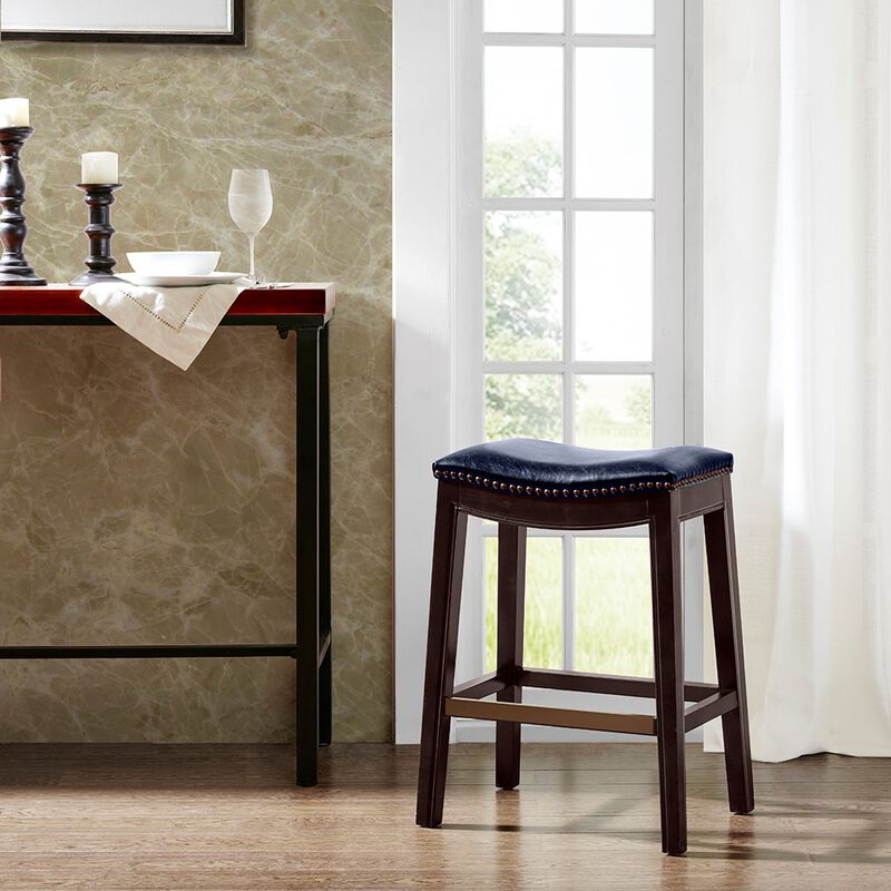 Gracie Mills Jerrell Modern Backless Saddle Counter Stool