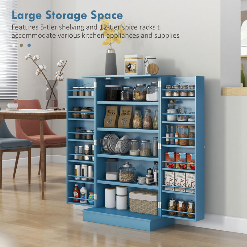 Hivvago Freestanding Kitchen Storage Cabinet with 5-Tier Shelving image number 3