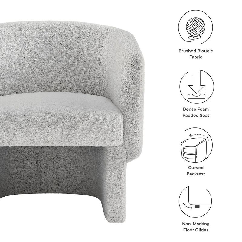 Muse Boucle Fabric Barrel Accent Chair image number 2
