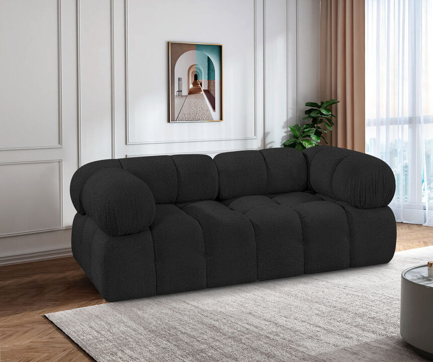 Meridian Furniture Ames Black Boucle Fabric Modular Sofa
