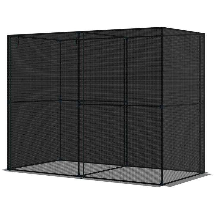 Outsunny 4' x 8' Crop Cage, Plant Protection Tent with Zippered Doors for Vegetable Garden, Backyard, Black
