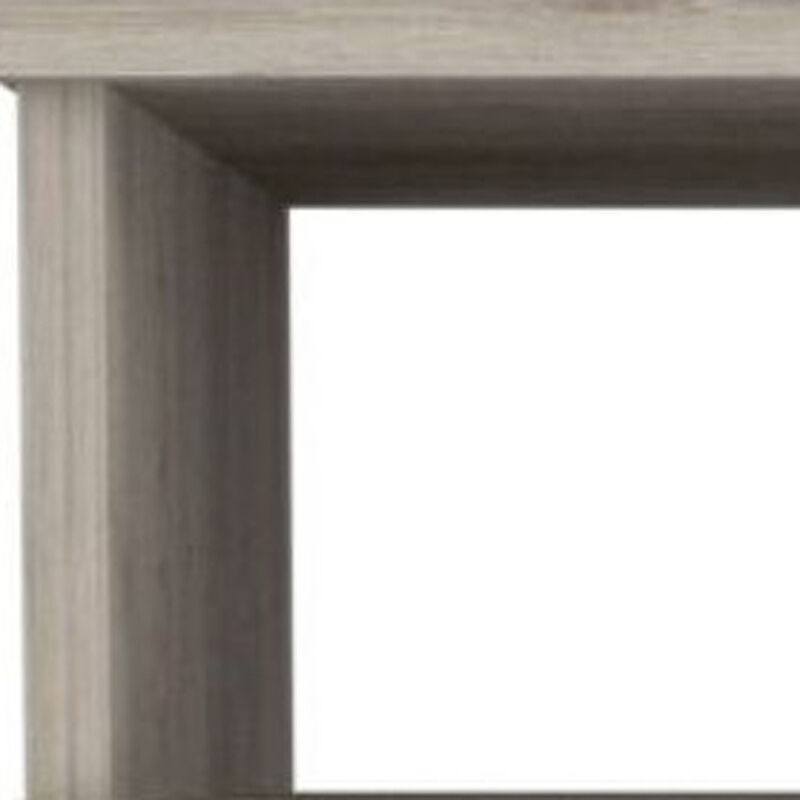 HomeRoots 20" Light Gray Wood Two Drawer Nightstand image number 2