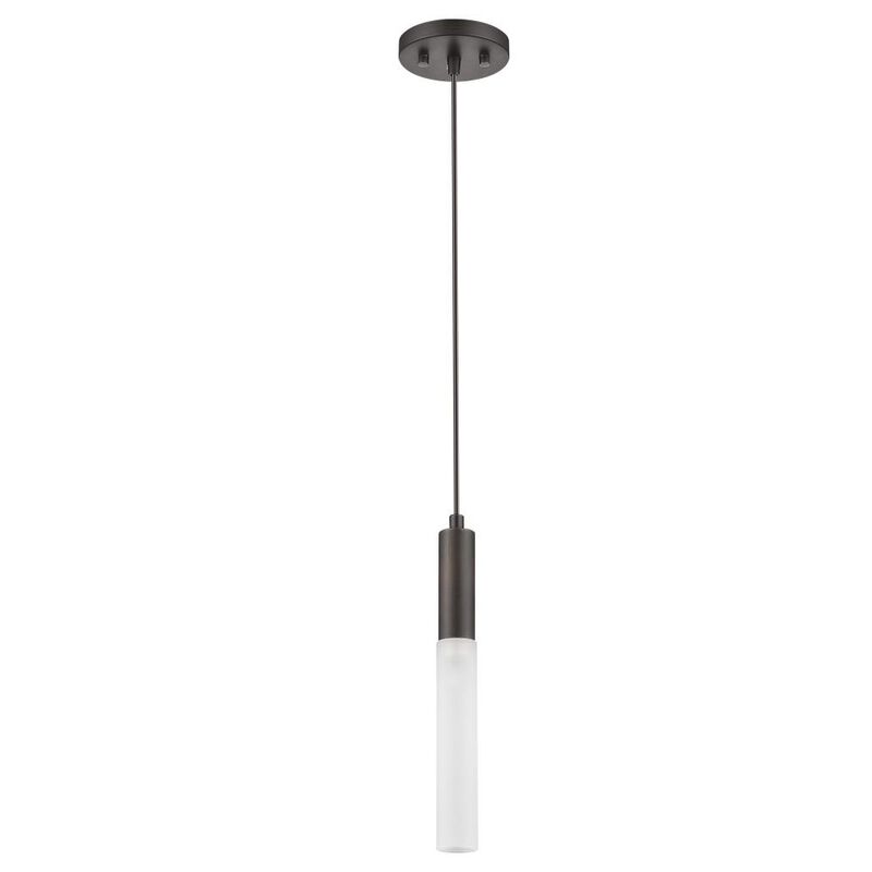 Hivvago Bronze Pendant Hanging Light with Frosted Glass Shade